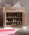 Contemporary Shoe Stand, Light Oak Finished MDF With 3-Compartment DL Contemporary