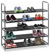 Contemporary Shoe Storage, Black Finished Steel With 5 Stackable Shelves DL Contemporary