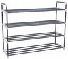 Contemporary Shoe Storage Rack, Grey Finished Steel With Open Shelves DL Contemporary