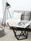 Contemporary Side End Table in Strong Metal Base with Geometric Open Design DL Contemporary