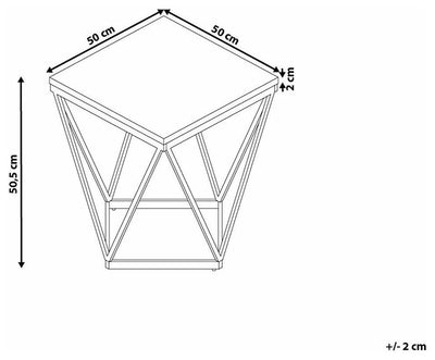 Contemporary Side End Table in Strong Metal Base with Geometric Open Design DL Contemporary