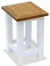 Contemporary Side End Table With White Finished Solid Pine Wood Frame, Oak Top DL Contemporary