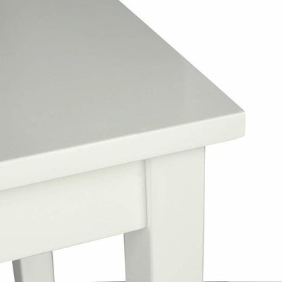 Contemporary Side Table in White Finished MDF With Open Bottom Shelf DL Contemporary
