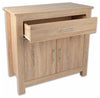 Contemporary Sideboard, Oak Effect Solid Wood With Door and 2 Storage Drawers DL Contemporary