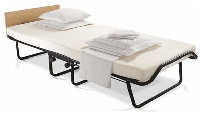 Contemporary Single Folding Bed, Black Finished Steel Frame with Foam Mattress, DL Contemporary