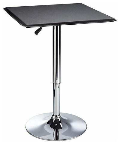 Contemporary Square Bar Table, Variable Height Adjustment, Black DL Contemporary