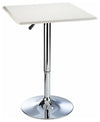 Contemporary Square Bar Table, Variable Height Adjustment, White DL Contemporary