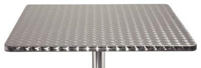 Contemporary Square Bistro Table With Stainless Steel Top and Aluminium Base DL Contemporary