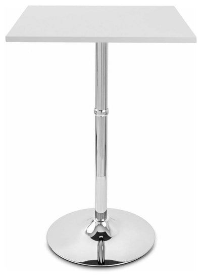 Contemporary Square Bistro Table with White Satin Finish Wooden Table Top DL Contemporary