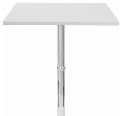 Contemporary Square Bistro Table with White Satin Finish Wooden Table Top DL Contemporary