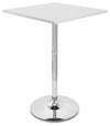 Contemporary Square Bistro Table with White Satin Finish Wooden Table Top DL Contemporary