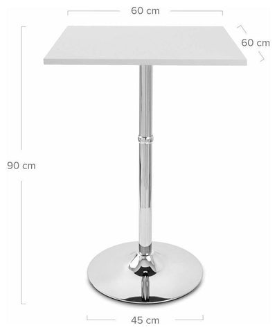 Contemporary Square Bistro Table with White Satin Finish Wooden Table Top DL Contemporary