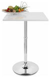 Contemporary Square Bistro Table with White Satin Finish Wooden Table Top DL Contemporary