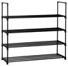 Contemporary Stackable Shoe Stand, Metal, 4-Tier Perfect for Space-Saving, Black DL Contemporary