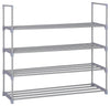 Contemporary Stackable Shoe Stand, Metal, 4-Tier Perfect for Space-Saving, Grey DL Contemporary