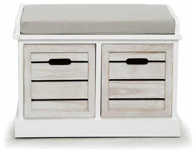 Contemporary Storage Bench in Paulownia Wood with 2 Drawers DL Contemporary