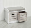 Contemporary Storage Bench in Paulownia Wood with 2 Drawers DL Contemporary