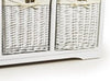 Contemporary Storage Bench, White Finish MDF With 3 Wicker Baskets for Storage DL Contemporary