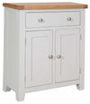 Contemporary Storage Cabinet, Grey Painted Solid Wood With Doors and Drawer DL Contemporary