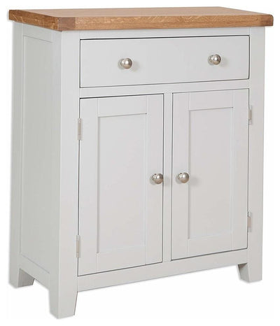 Contemporary Storage Cabinet, Grey Painted Solid Wood With Doors and Drawer DL Contemporary