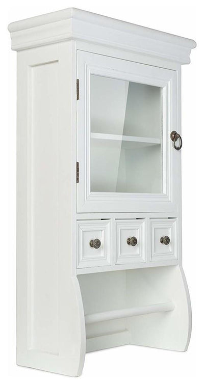 Contemporary Storage Cabinet, White Painted MDF With 3 Small Drawers DL Contemporary