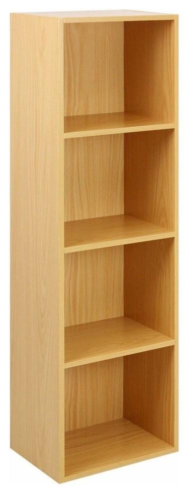 Contemporary Storage Organiser With Beech Finished MDF With 4 Open Shelves DL Contemporary