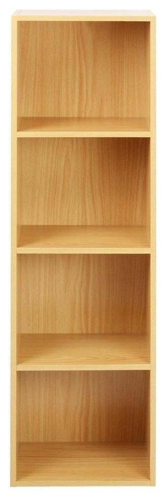 Contemporary Storage Organiser With Beech Finished MDF With 4 Open Shelves DL Contemporary