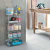 Contemporary Storage Rack With 5 Removable Levels, Silver Finished Steel DL Contemporary