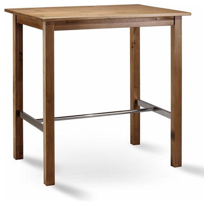 Contemporary Stylish Bar Table, Solid Pine Wood With Stainless Steel Struts DL Contemporary