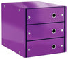 Contemporary Stylish Drawer Cabinet, Steel Metal, 3 Storage Drawers, Purple DL Contemporary