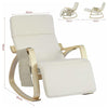 Contemporary Stylish Rocking Chair, Birch Veneer Frame and Footrest, Cream DL Contemporary
