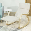 Contemporary Stylish Rocking Chair, Birch Veneer Frame and Footrest, Cream DL Contemporary