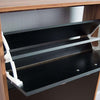Contemporary Stylish Shoe Cabinet in MDF With 2 Compartments, Walnut/Black DL Contemporary