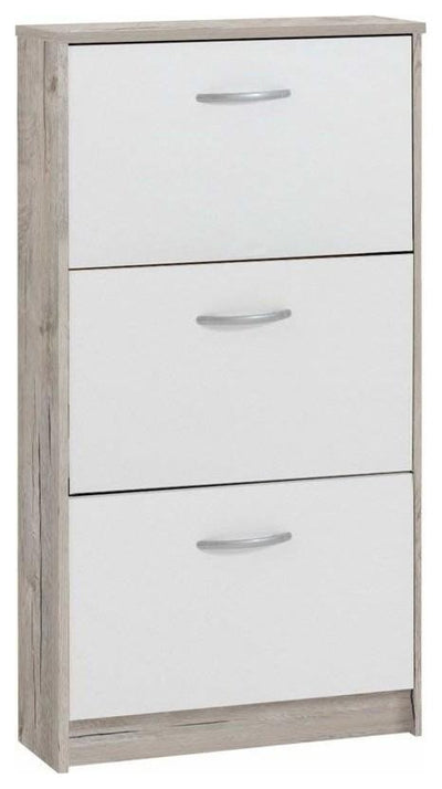 Contemporary Stylish Shoe Storage Cabinet, Finished Wood With 3-Drawer DL Contemporary