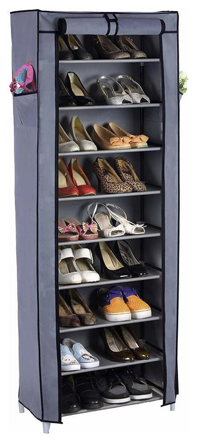 Contemporary Stylish Shoe Storage Rack in Waterproof Fabric with 10 Tiers DL Contemporary