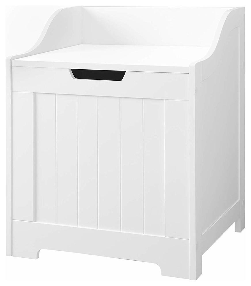 Contemporary Stylish Storage Bench in White Finished Wood DL Contemporary