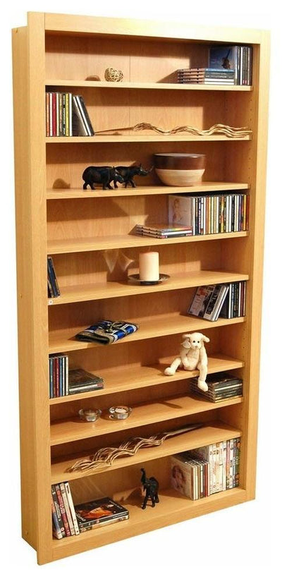 Contemporary Stylish Storage Unit in Beech Finish Particle Board with 10 Shelves DL Contemporary