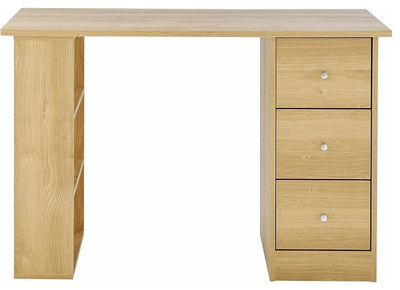 Contemporary Stylish Table Desk, Particle Board With 3-Drawer and Shelves DL Contemporary