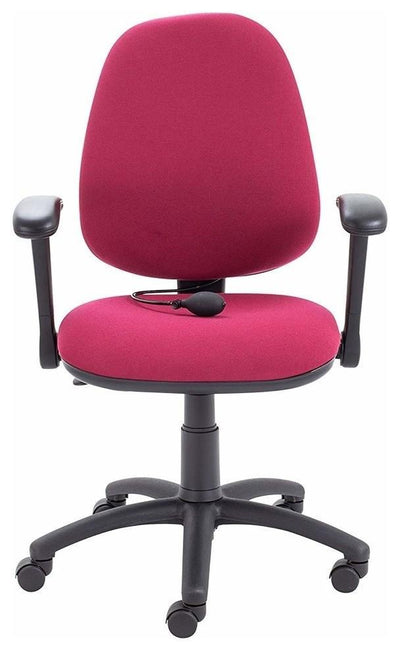 Contemporary Swivel Chair, Folding Arms, Linen Fabric Upholstery, Claret DL Contemporary