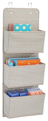 Contemporary Wall Storage Upholstered, Soft Fabric With 3-Pocket DL Contemporary