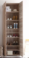 Contemporary Wardrobe, Brown Finished MDF With 7 Fixed Inner Shelves DL Contemporary