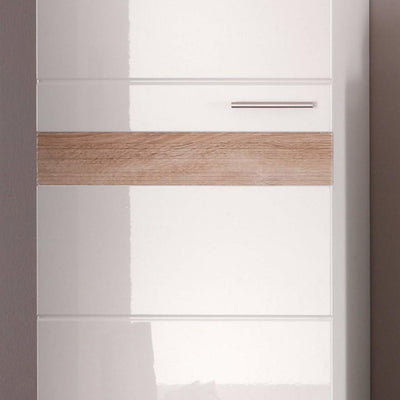 Contemporary Wardrobe, White High Gloss Finished MDF With Storage Cupboard DL Contemporary