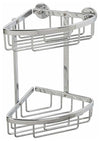 Corner Basket Shower Caddy, Aluminium With Chrome Plated Finish and 2-Tier DL Traditional
