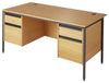 Desk in Solid Oak Wood with 4 Legs and 2 Storage Drawers, Modern Design DL Modern