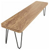 Dining Bench in Untreated Natural Solid Wood without Backrest, Rustic Design DL Rustic