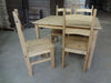 Dining Set in Solid Pine Wood, Rectangular Table and 4 Chair, Antique Wax Finish DL Traditional