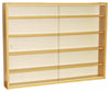 Display Cabinet, Oak Particle Board With Glass Sliding Doors, 4 Inner Shelves DL Contemporary