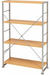 Display Storage Unit, MDF With Metal Frame and 3 Open Shelves, Beech DL Modern