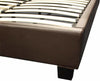 Double Bed Frame, Brown Faux Leather Upholstered With Sprung Slatted Base DL Modern