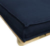 Double Futon Mattress, Midnight Blue Linen Fabric Upholstered, Comfortable DL Modern